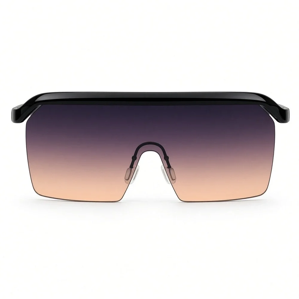 Shield Sunglasses Women One Size Black Purple Gradient New Oversized UV400